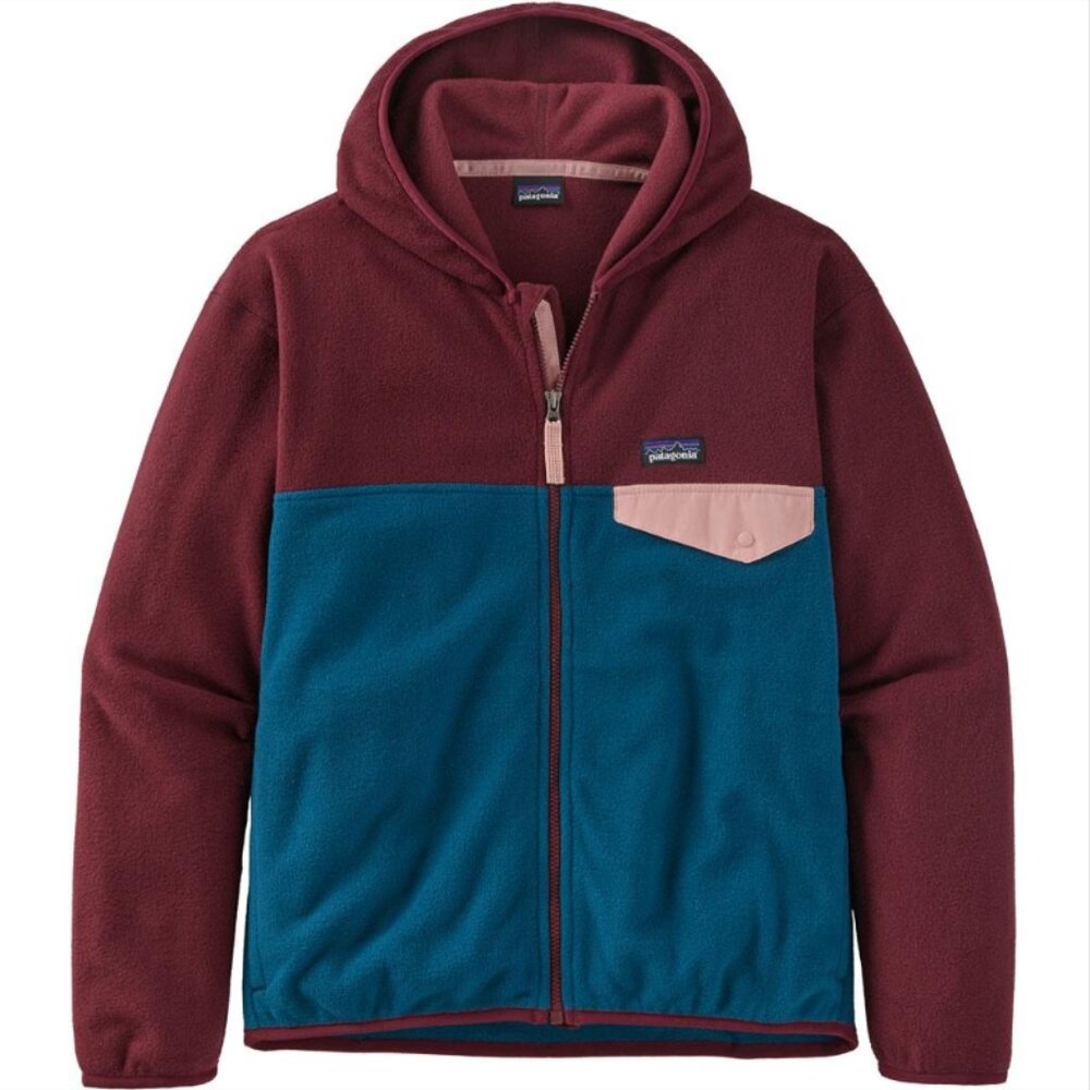 Patagonia Kids’ Micro d Snap-t Fleece Jacket - burgundy & navy